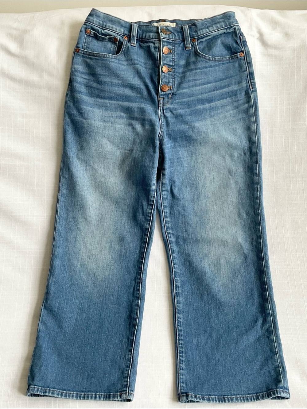 Madewell | Slim Wide Leg Crop Jeans Button Fly | 29
